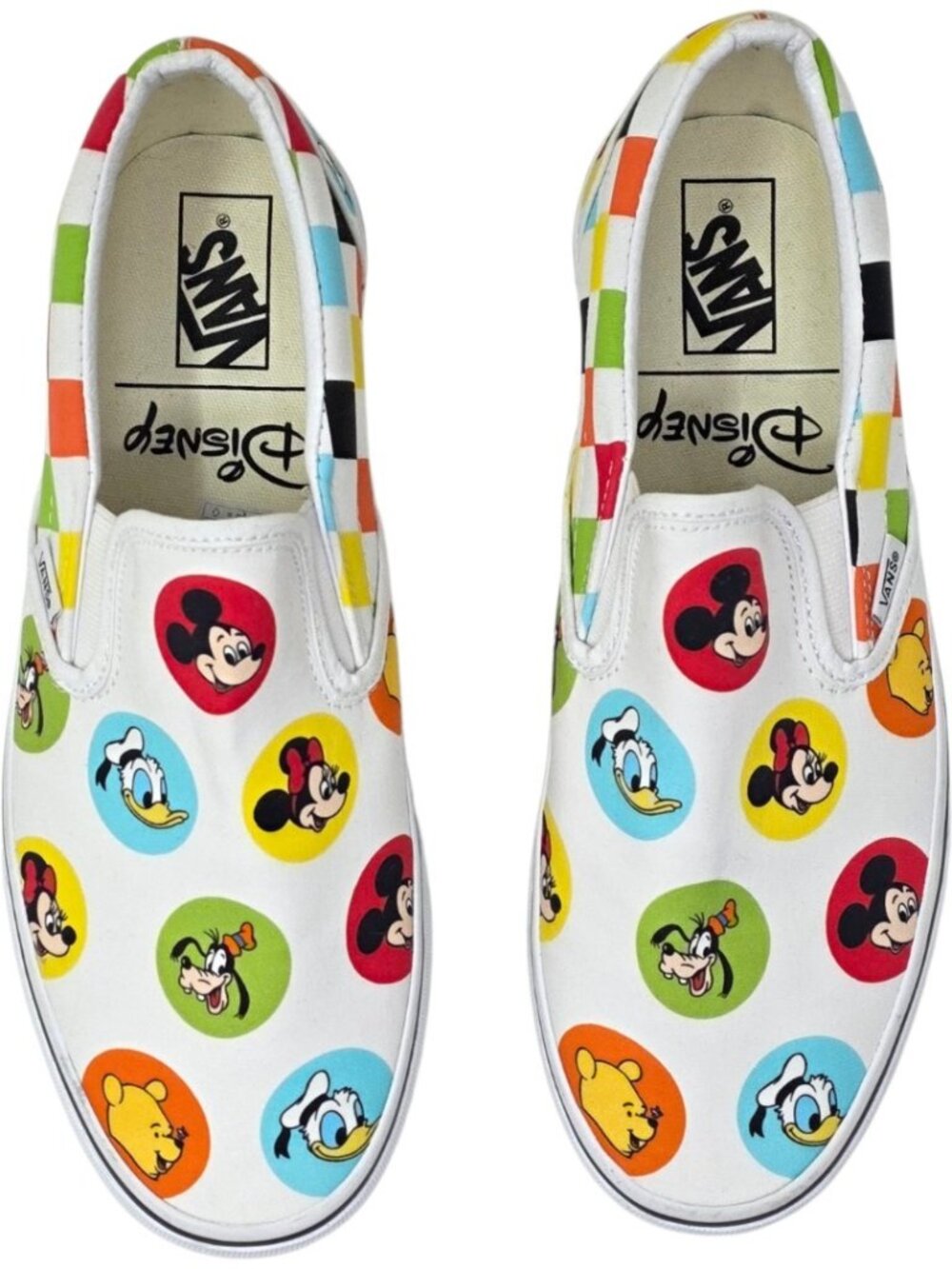 Vans x Disney 50th Anniversary Vault Collection Character Buttons Slip On Sz 10